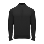 Sweat de sport à demi-fermeture éclair en polyester 200 g/m² Roly couleur noir