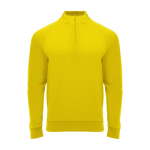 Sweat de sport à demi-fermeture éclair en polyester 200 g/m² Roly couleur jaune