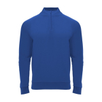 Sweat de sport à demi-fermeture éclair en polyester 200 g/m² Roly couleur bleu roi