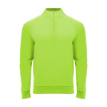 Sweat de sport à demi-fermeture éclair en polyester 200 g/m² Roly couleur vert fluorescent