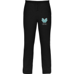 Pantalon coupe droite unisexe en coton et polyester 280 g/m² Roly couleur noir vue impression sérigraphique