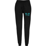 Pantalon de sport pour femme en coton et polyester 280 g/m² Roly couleur noir vue impression sérigraphique