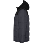 Veste unisexe bicolore style doudoune polyester et capuche Roly couleur noir vue latérale
