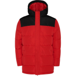 Veste unisexe bicolore style doudoune polyester et capuche Roly couleur rouge