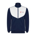Survêtement bicolore unisexe en polyester 225 g/m² Roly Bicolor Unisex-Trainingsanzug aus Polyester, 225 g/m2 Roly couleur blanc vue impression sérigraphique