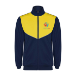 Survêtement bicolore unisexe en polyester 225 g/m² Roly Bicolor Unisex-Trainingsanzug aus Polyester, 225 g/m2 Roly couleur jaune vue impression sérigraphique