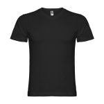 T-shirt à manches courtes col en V en coton pour homme 155 g/m² Roly couleur noir