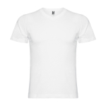 T-shirt à manches courtes col en V en coton pour homme 155 g/m² Roly couleur blanc