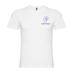 T-shirt à manches courtes col en V en coton pour homme 155 g/m² Roly couleur blanc vue impression sérigraphique