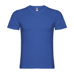 T-shirt à manches courtes col en V en coton pour homme 155 g/m² Roly couleur bleu roi