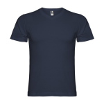T-shirt à manches courtes col en V en coton pour homme 155 g/m² Roly couleur bleu marine
