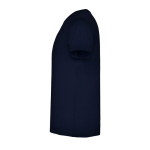 T-shirt à manches courtes col en V en coton pour homme 155 g/m² Roly couleur bleu marine vue latérale