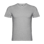 T-shirt à manches courtes col en V en coton pour homme 155 g/m² Roly couleur gris clair chiné