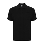 Polo unisexe en coton et polyester piqué avec poche 190 g/m² Roly couleur noir