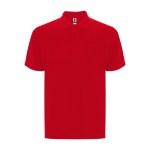 Polo unisexe en coton et polyester piqué avec poche 190 g/m² Roly couleur rouge