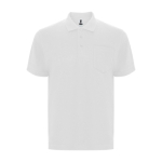 Polo unisexe en coton et polyester piqué avec poche 190 g/m² Roly couleur blanc