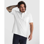 Polo unisexe en coton et polyester piqué avec poche 190 g/m² Roly couleur blanc image nature morte 2