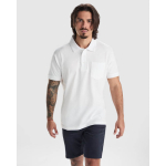 Polo unisexe en coton et polyester piqué avec poche 190 g/m² Roly couleur blanc