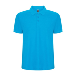 Polo homme en coton et polyester piqué 190 g/m2 Roly couleur turquoise
