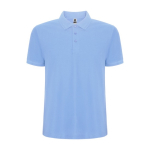 Polo homme en coton et polyester piqué 190 g/m2 Roly couleur bleu ciel