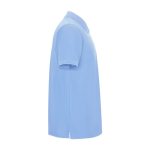 Polo homme en coton et polyester piqué 190 g/m2 Roly couleur bleu ciel deuxième vue latérale