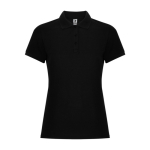 Polo femme en coton et polyester piqué 190 g/m2 Roly couleur noir