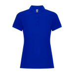 Polo femme en coton et polyester piqué 190 g/m2 Roly couleur bleu