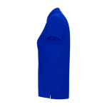 Polo femme en coton et polyester piqué 190 g/m2 Roly couleur bleu vue latérale