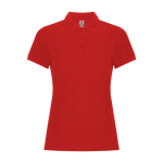 Polo femme en coton et polyester piqué 190 g/m2 Roly couleur rouge
