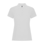 Polo femme en coton et polyester piqué 190 g/m2 Roly couleur blanc