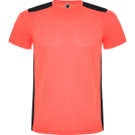 T-shirt de sport unisexe polyester manches courtes 130 g/m² Roly couleur corail