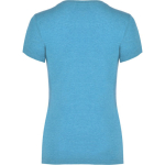 T-shirt chiné en coton et polyester pour femme 150 g/m² Roly couleur turquoise deuxième vue arrière