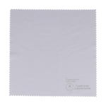 Chiffon de nettoyage lunettes ou écrans en microfibre RPET 15x15 cm couleur blanc