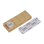 Boîte en bambou avec 10 pansements pour premiers secours couleur naturel troisième vue