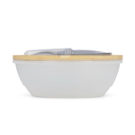 Boîte à lunch couvercle bambou et set de couverts fermeture élastique couleur gris troisième vue