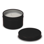 Bougie en cire végétale pot monochrome en acier recyclé circulaire couleur noir cinquième vue