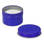 Bougie en cire végétale pot monochrome en acier recyclé circulaire couleur bleu cinquième vue