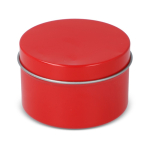 Bougie en cire végétale pot monochrome en acier recyclé circulaire couleur rouge