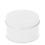 Bougie en cire végétale pot monochrome en acier recyclé circulaire couleur blanc