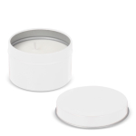 Bougie en cire végétale pot monochrome en acier recyclé circulaire couleur blanc cinquième vue