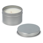 Bougie en cire végétale pot monochrome en acier recyclé circulaire couleur argenté cinquième vue