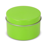 Bougie en cire végétale pot monochrome en acier recyclé circulaire couleur vert lime