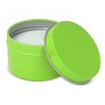 Bougie en cire végétale pot monochrome en acier recyclé circulaire couleur vert lime troisième vue