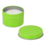 Bougie en cire végétale pot monochrome en acier recyclé circulaire couleur vert lime cinquième vue