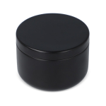 Bougie en cire végétale dans un pot en acier recyclé circulaire couleur noir