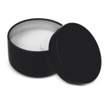 Bougie en cire végétale dans un pot en acier recyclé circulaire couleur noir troisième vue