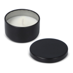 Bougie en cire végétale dans un pot en acier recyclé circulaire couleur noir cinquième vue