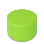 Bougie en cire végétale dans un pot en acier recyclé circulaire couleur vert lime