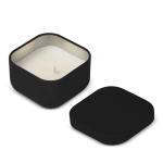 Bougie en cire végétale avec parfum vanille dans un pot en métal carré couleur noir cinquième vue