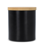 Bougie en cire végétale dans un pot en aluminium recyclé métallisé couleur noir quatrière vue